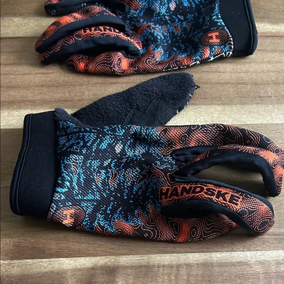 Men's Black and Orange Gloves - Picture 3 of 5